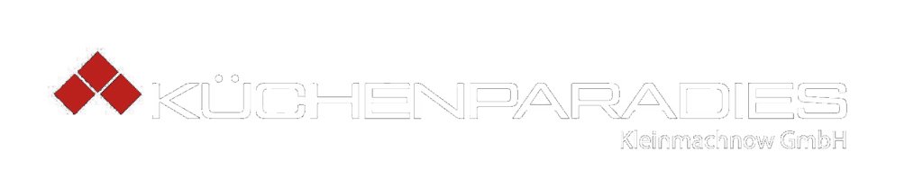 Logo in weiß des Küchenparadies in Keinmachnow